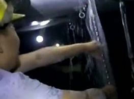 水泥濃漿處理地鐵大漏水（軌枕風(fēng)道）